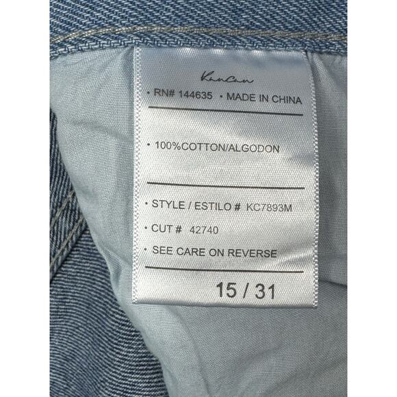 Kancan Women's 2-Tone Button Fly Tapered Leg Blue Denim Jeans - Sz 15 (36x28.5) - Picture 6 of 6